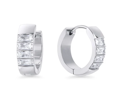 MIA - BOUCLES D'OREILLES ANNEAU ARGENT CZ