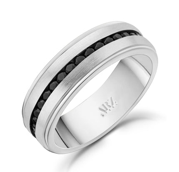 ARZ STEEL - BAGUE ARGENT ET NOIR GR:10.5