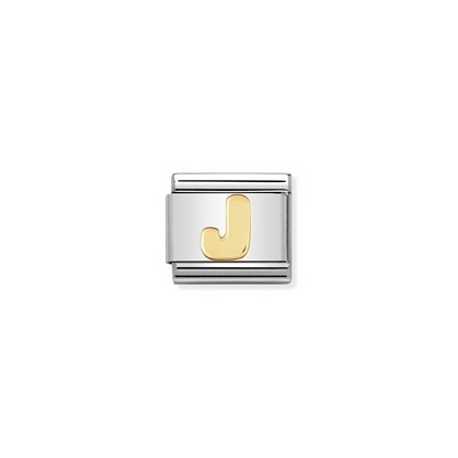 NOMINATION - STAINLESS ET OR 18K LETTRE J