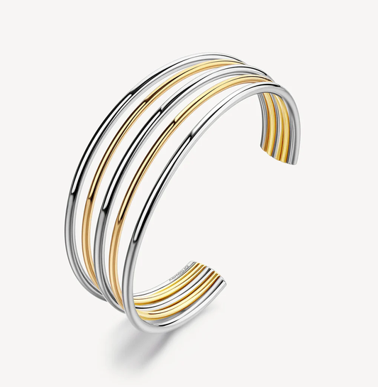 BROSWAY - BRACELET RIGIDE ARGENT ET OR