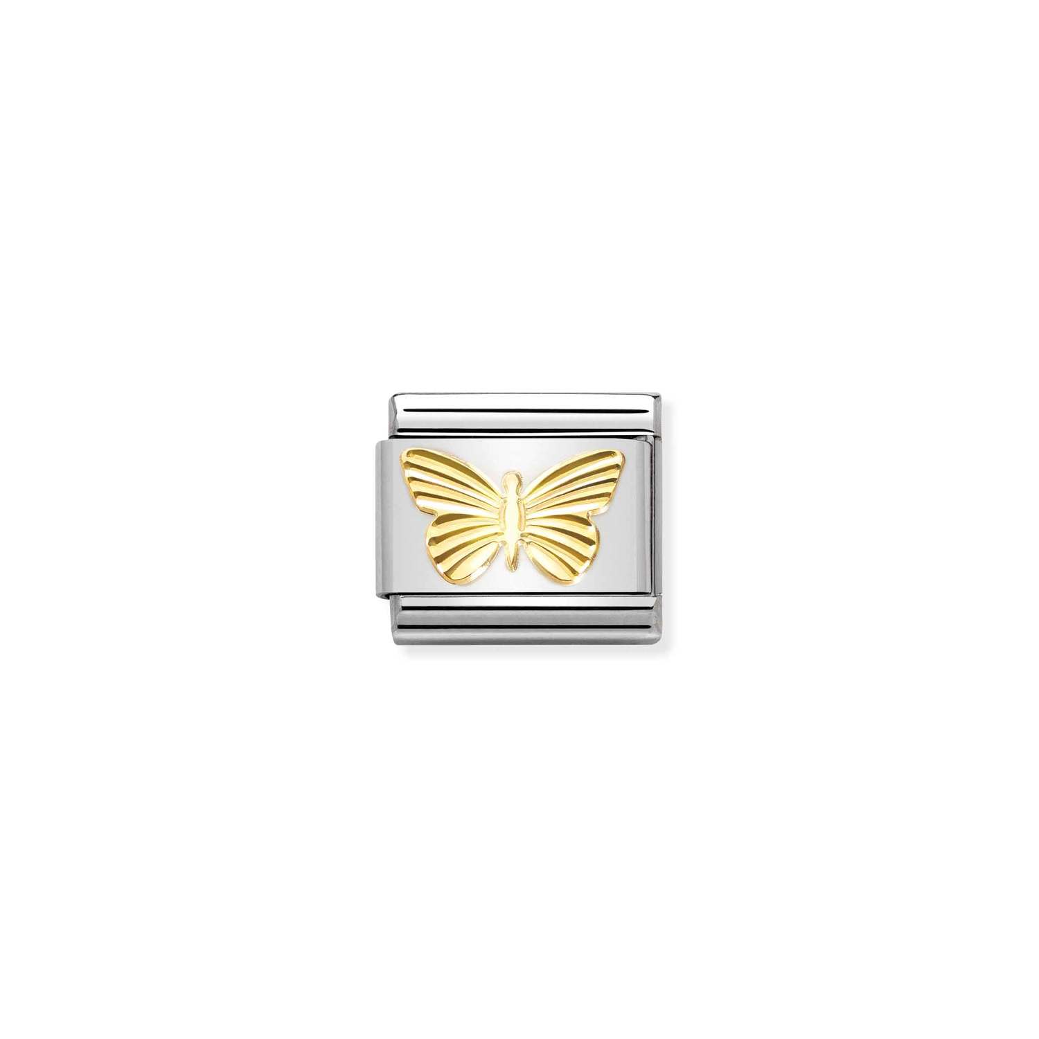 NOMINATION - MAILLE EN STAINLESS AVEC ÉMAIL EN OR 18K - PAPILLON