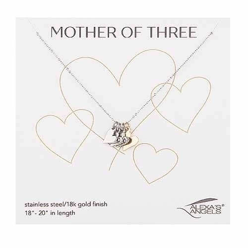 COLLIER COEUR - MÈRE DE 3 ENFANTS 