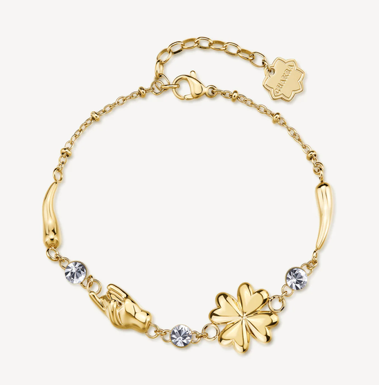 BROSWAY - BRACELET OR TRÈFLE ET MAIN 