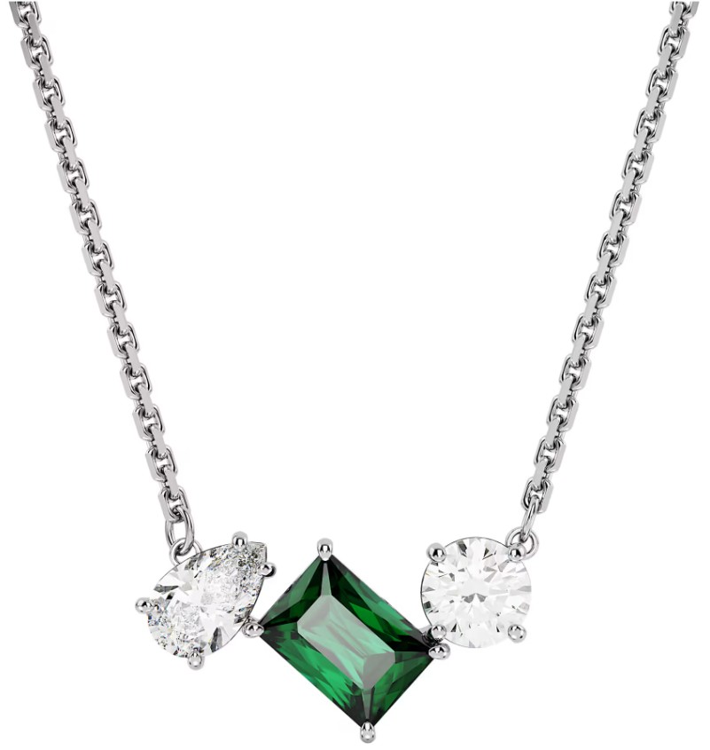 SWAROVSKI - PENDENTIF MESMERA TAILLES VARIÉES, VERT, MÉTAL RHODIÉ