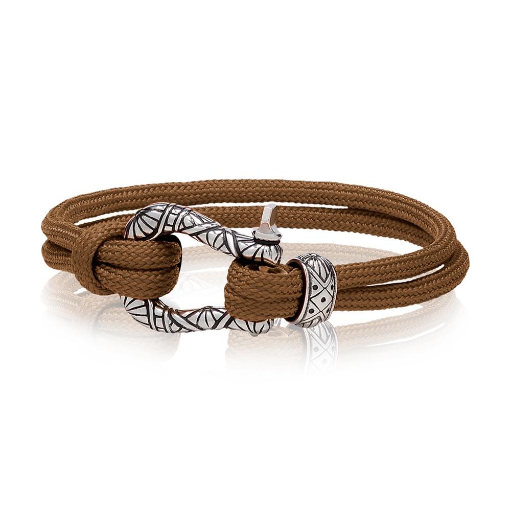 BRACELET EN CORDE BRUN ARZ STEEL