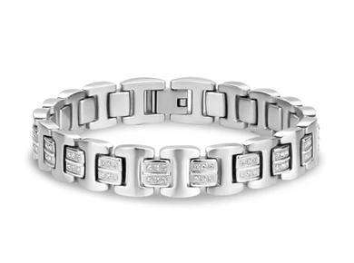ARZ STEEL - BRACELET DE LIAISON EN PIERRE GLACÉE GRANDEUR:8.5