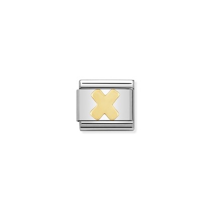 NOMINATION - STAINLESS ET OR 18K LETTRE X