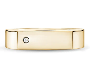 ARZ STEEL - BAGUE CHEVALIÈRE DORÉ AVEC 1 CZ GR:8