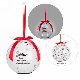 ORNEMENT BOULE ILLUMINÉE BLANCHE - SOEUR