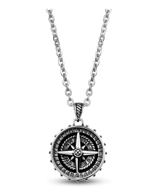 CHAINE AVEC PENDENTIF BOUSSOLE - ARZ STEEL