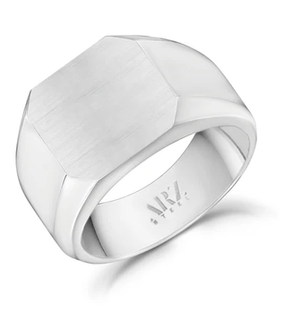 ARZ STEEL - BAGUE CHEVALIÈRE ARGENT GR:12