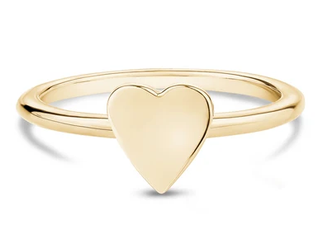 ARZ STEEL - BAGUE COEUR PLAT OR GR:7
