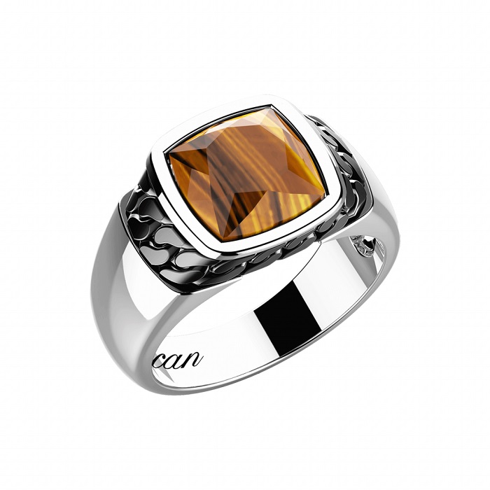 BAGUE AVEC OEIL DE TIGRE - ZANCAN