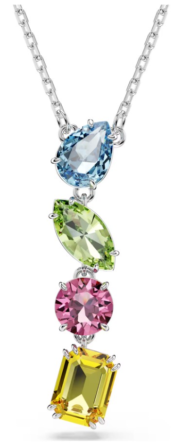 SWAROVSKI - PENDENTIF EN Y GEMA TAILLES VARIÉES, MULTICOLORE, MÉTAL RHODIÉ