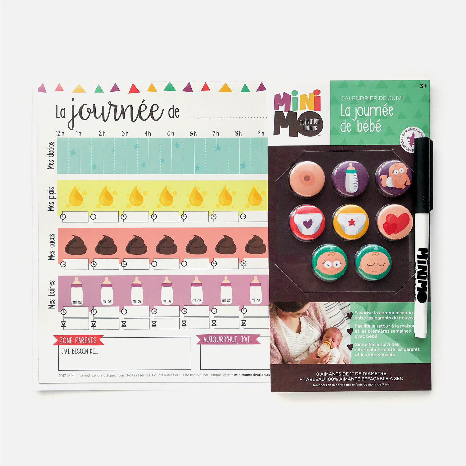 CALENDRIER DE SUIVI - LA JOURNÉE DE BÉBÉ - MINIMO
