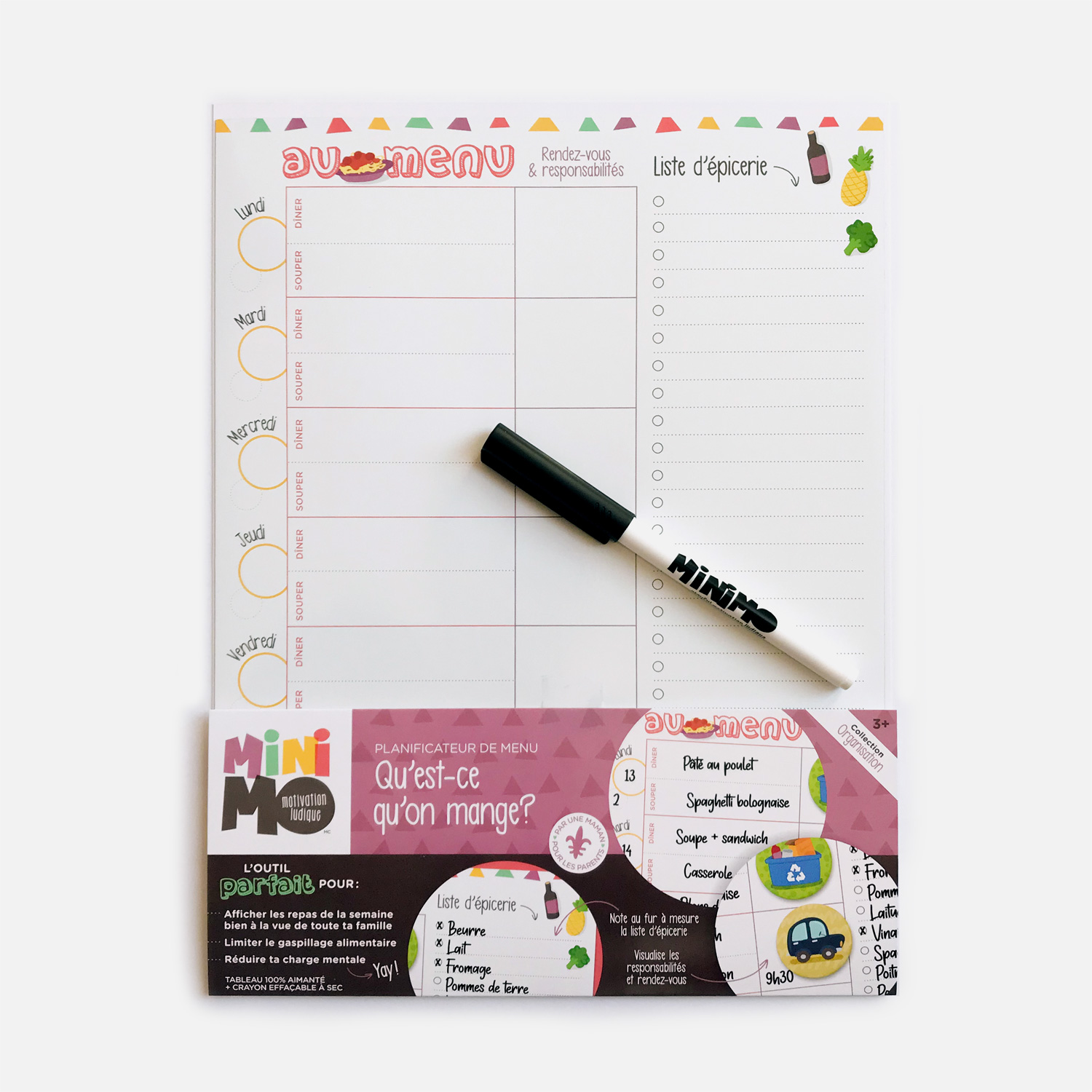 PLANIFICATEUR DE MENU - QU'EST-CE QU'ON MANGE ? - MINIMO