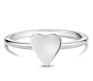 ARZ STEEL - BAGUE COEUR PLAT GR:4