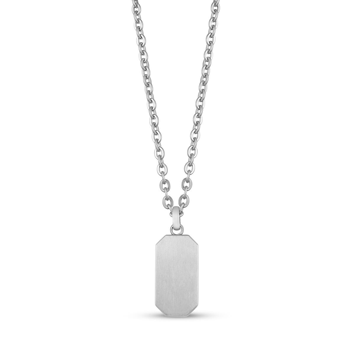 CHAINE AVEC PENDENTIF PLAQUE D'IDENTITÉ POUR CENDRE ARZ STEEL