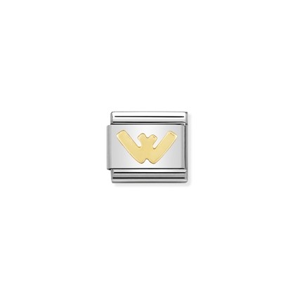NOMINATION - STAINLESS ET OR 18K LETTRE W