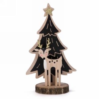 SAPIN NOIR AVEC RENNE SUR BUCHE