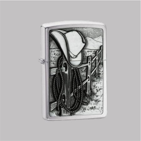 ZIPPO - COWBOY EMBLÈME / CHROME BROSSÉ