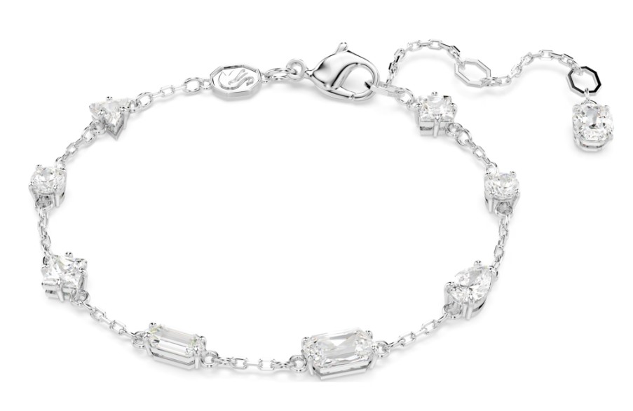 SWAROVSKI - BRACELET MESMERA TAILLES DIVERSES, MOTIF ÉPARPILLÉ, BLANC, MÉTAL RHODIÉ