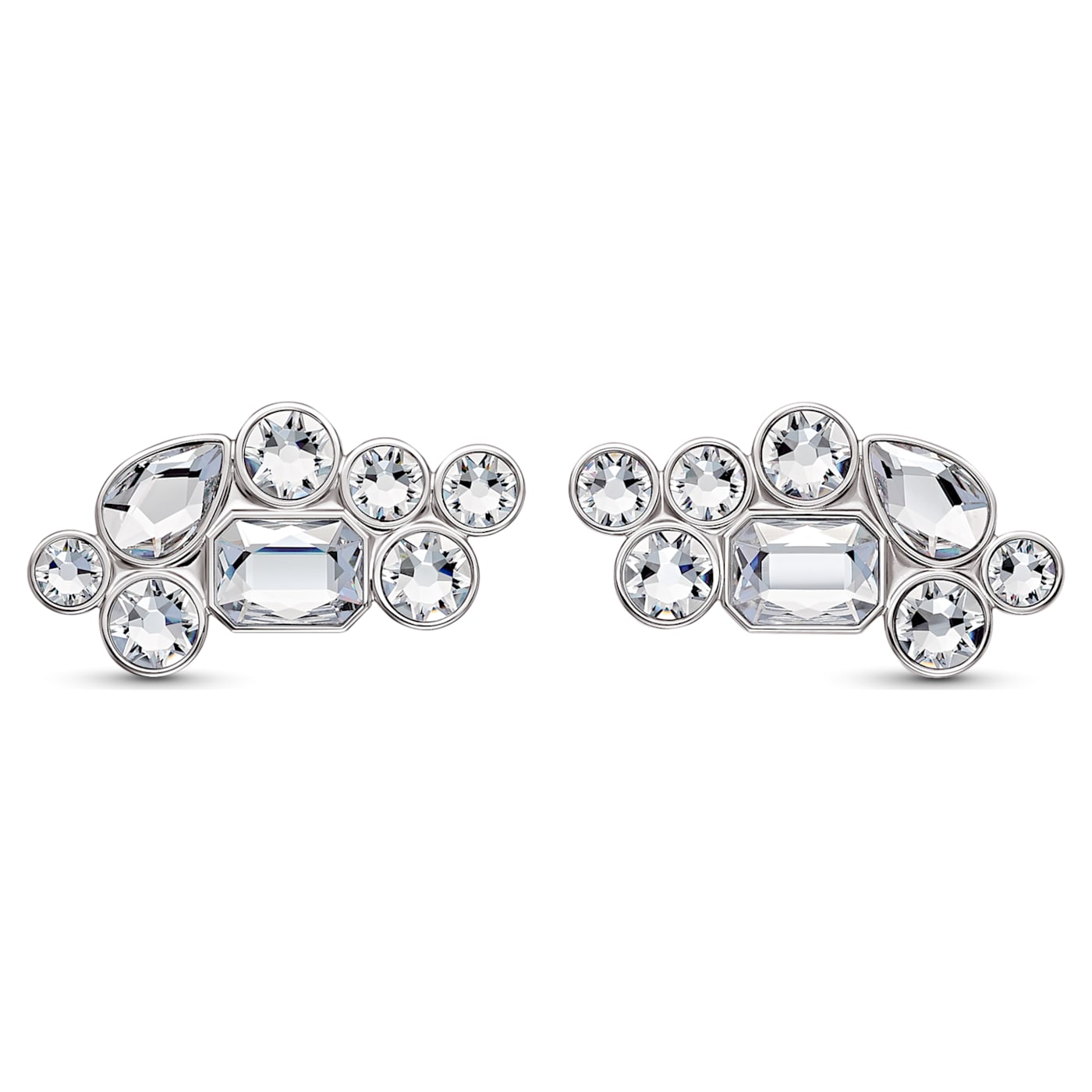 CLIPS À CHAUSSURE SWAROVSKI, BLANC, MÉTAL RHODIÉ
