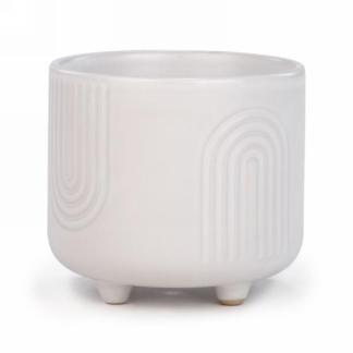 POT BLANC EN CÉRAMIQUE SUR PIED
