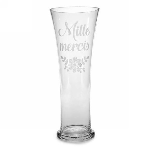 VASE EN VERRE CLAIR - MILLE MERCIS