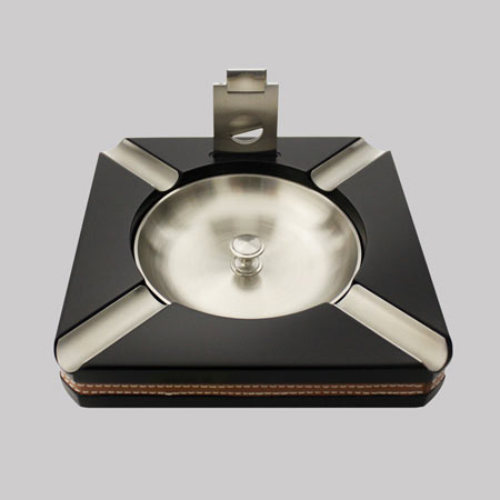 CENDRIER CARRÉ POUR 4 CIGARES AVEC COUPE-CIGARE