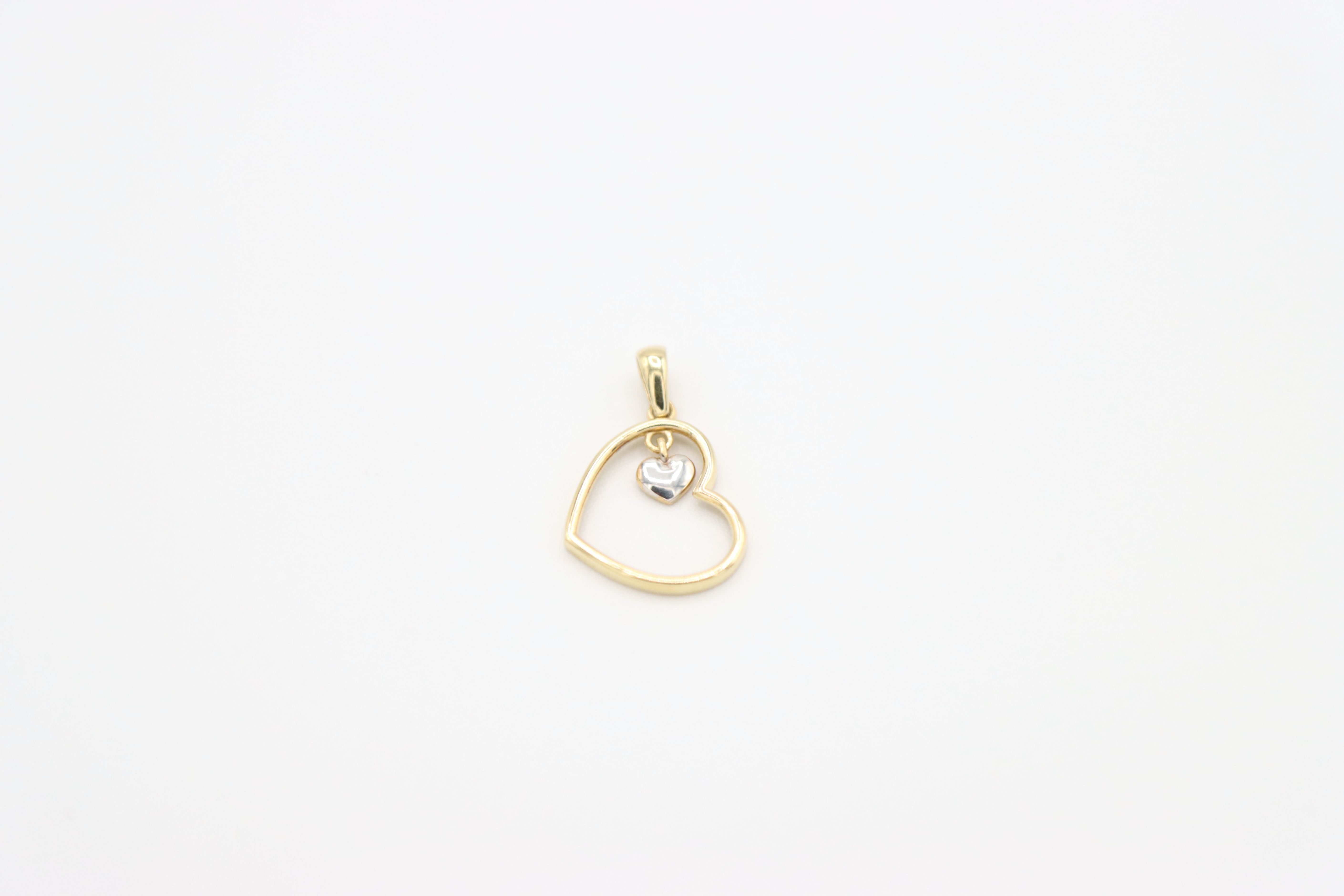 PENDENTIF COEUR 2 TONS EN OR 10K
