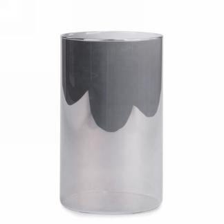 VASE CYLINDRIQUE GRIS EN VERRE