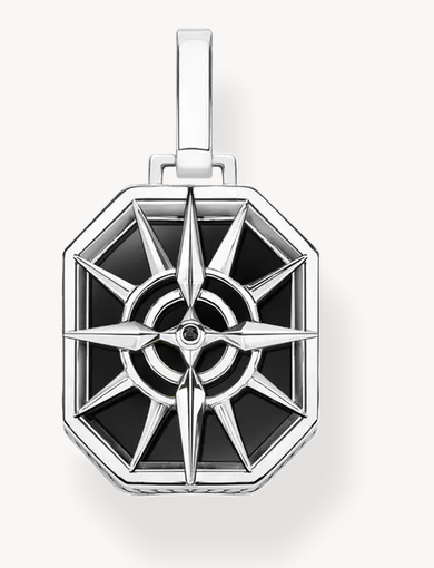 THOMAS SABO - PENDENTIF BOUSSOLE ÉTOILE NOIR