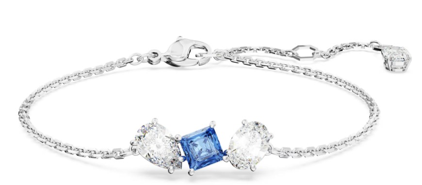SWAROVSKI - BRACELET MESMERA TAILLES VARIÉES, BLEU, MÉTAL RHODIÉ