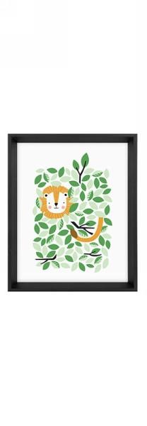 CADRE 8X10 - FEUILLAGE SAFARI - LION