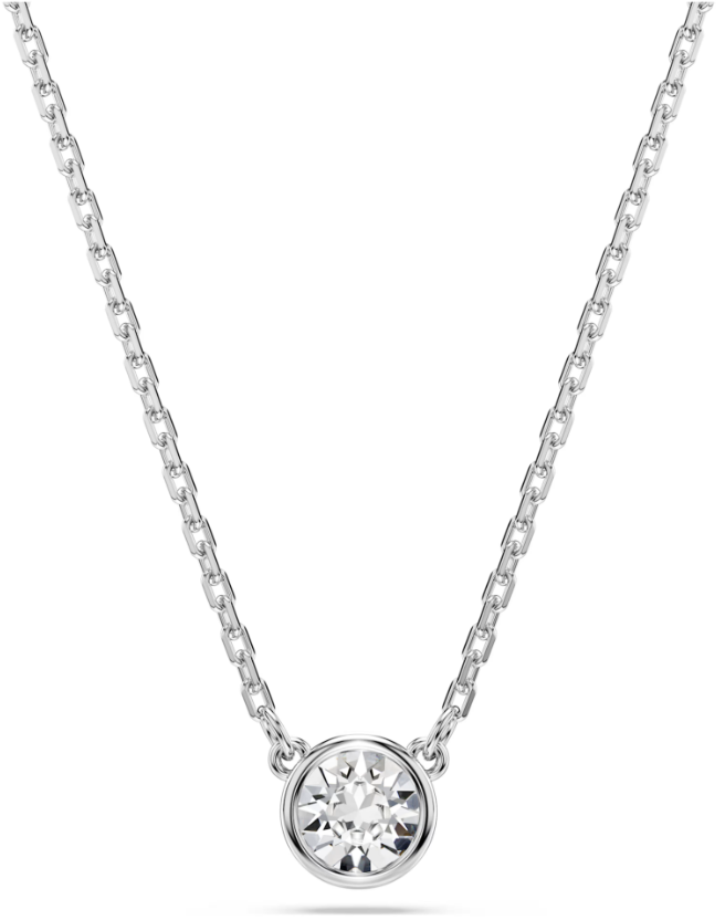 SWAROVSKI - PENDENTIF IMBER TAILLE RONDE, BLANC, MÉTAL RHODIÉ