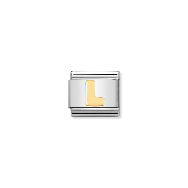 NOMINATION - STAINLESS ET OR 18K LETTRE L