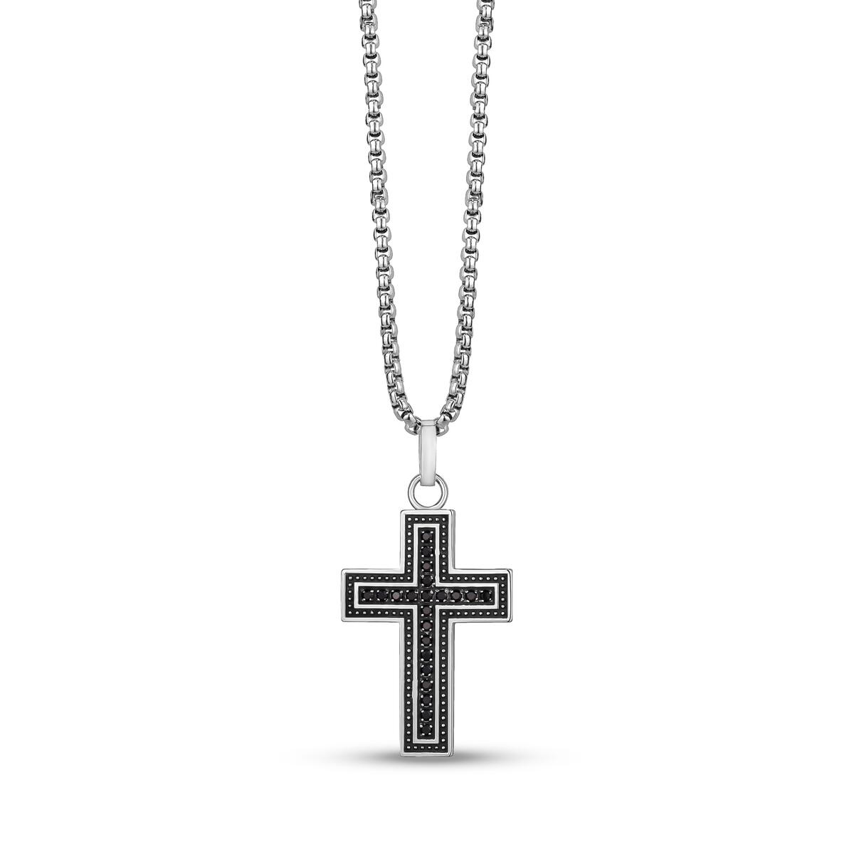 CHAINE AVEC PENDENTIF CROIX ARZ STEEL