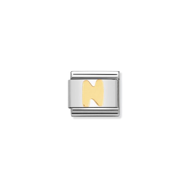 NOMINATION - STAINLESS ET OR 18K LETTRE N