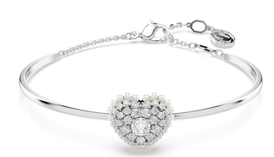 SWAROVSKI - BRACELET-JONC HYPERBOLA COEUR, BLANC, MÉTAL RHODIÉ