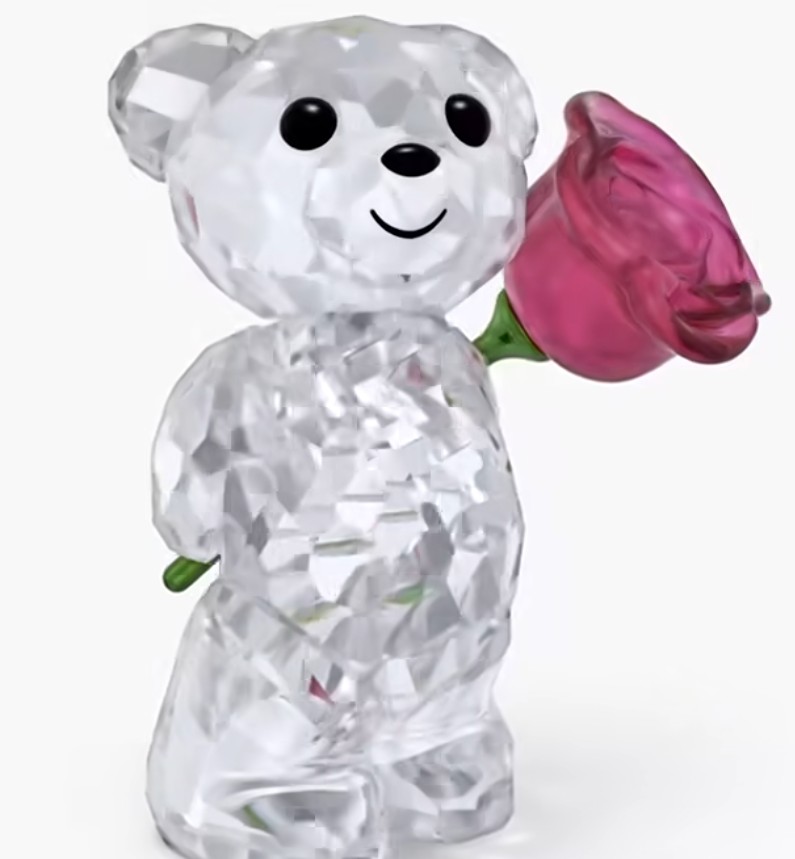 SWAROVSKI - DÉCORATION OURSON AVEC UNE ROSE