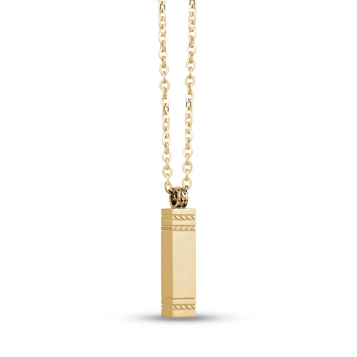 CHAINE AVEC PENDENTIF RECTANGLE POUR CENDRE ARZ STEEL