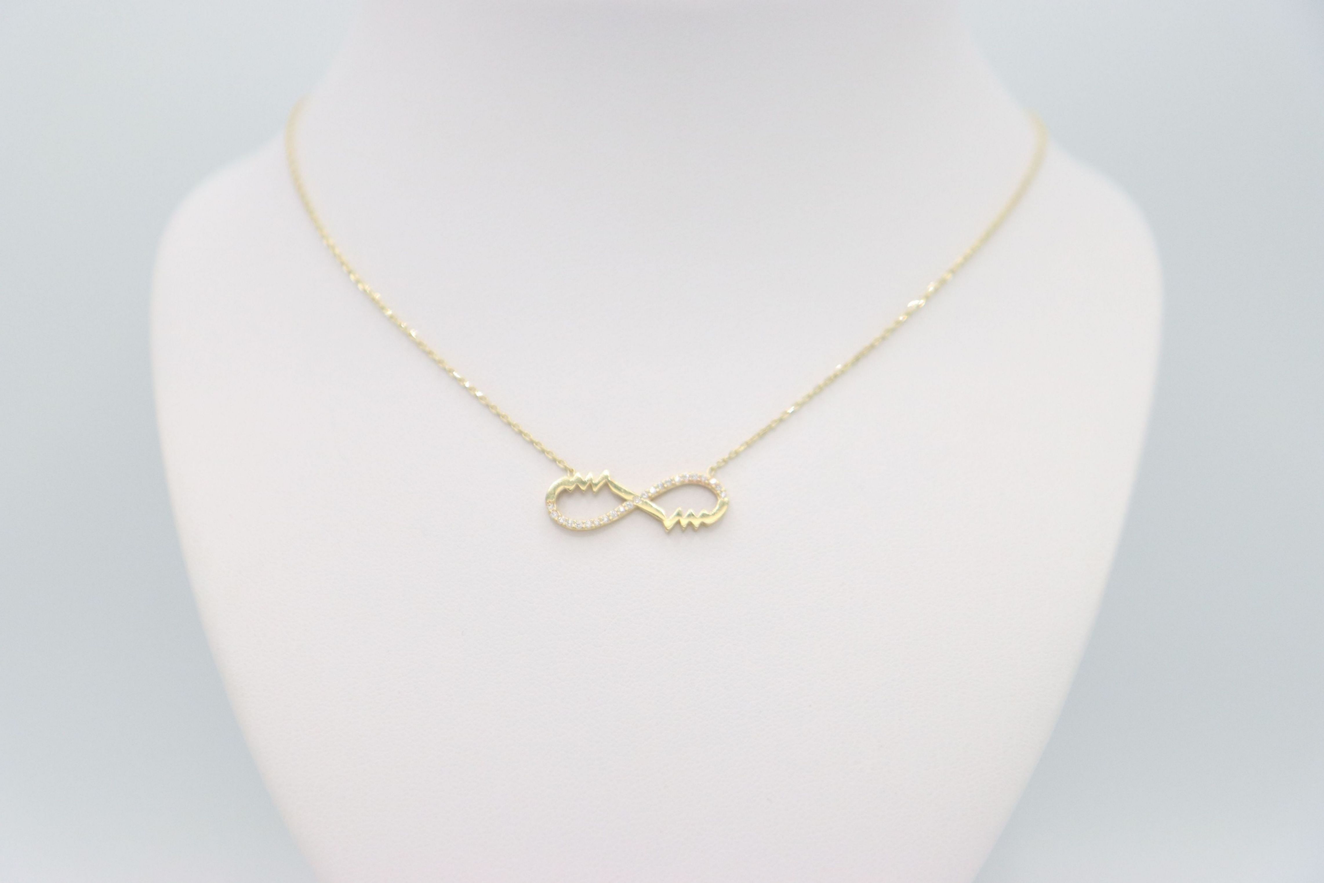 COLLIER INFINI EN OR 10K AVEC SIGNE DE LA LIGNE DE VIE 