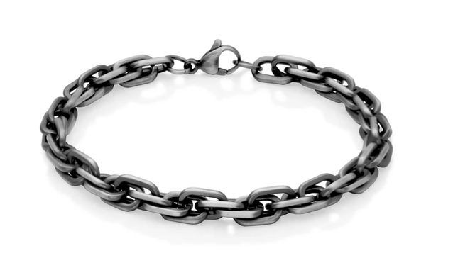 STEELX - BRACELET MAILLES GRISES MATS