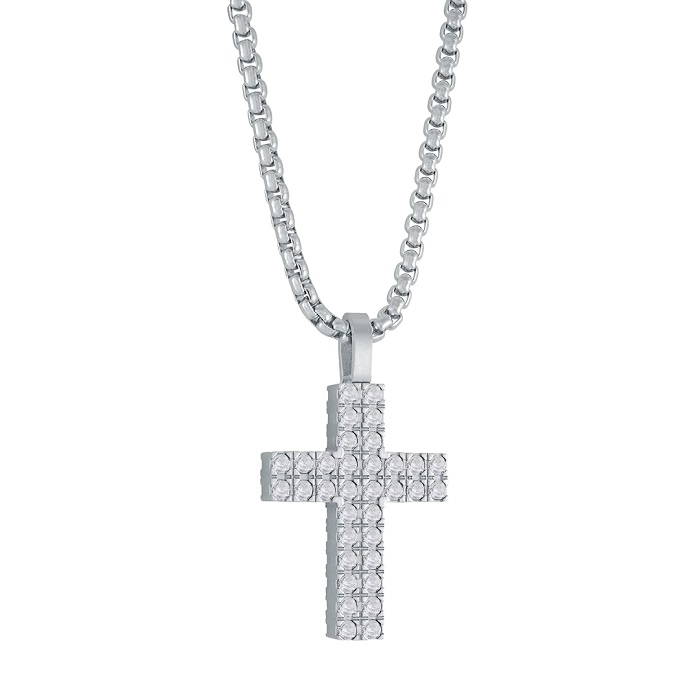 CHAINE AVEC PENDENTIF CROIX & ZIRCONS - ITALGEM