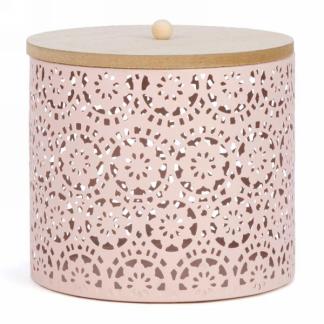 BOCAL DE RANGEMENT EN MÉTAL ROSE