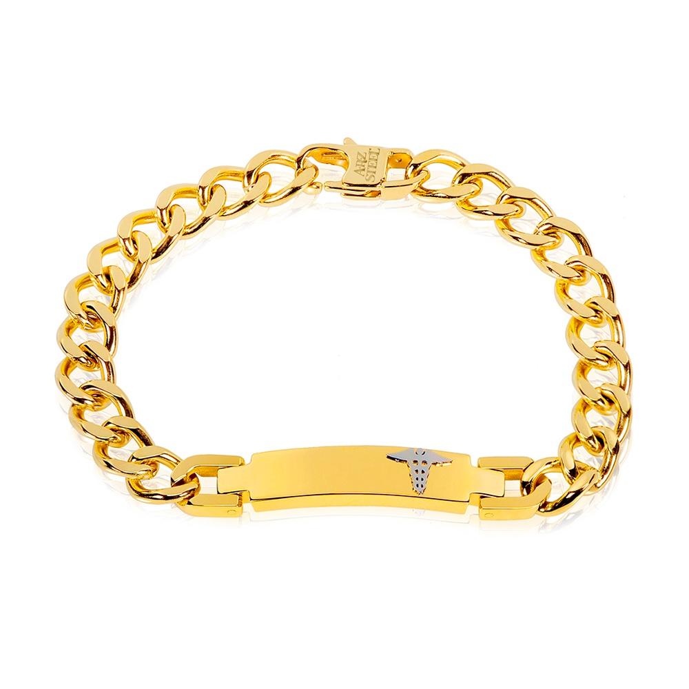 BRACELET PLAQUE MÉDIQUE ALERTE ARZ STEEL