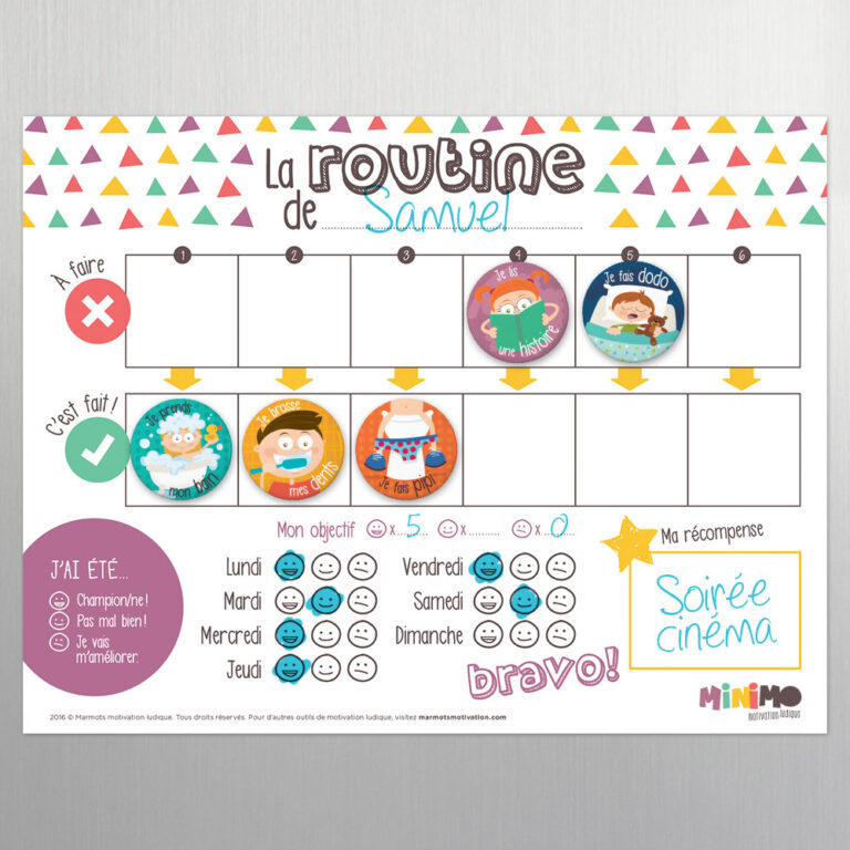 ENSEMBLE DE MOTIVATION - MA ROUTINE QUOTIDIENNE - MINIMO