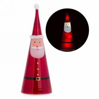PÈRE NOËL ROUGE ILLUMINÉ EN VERRE