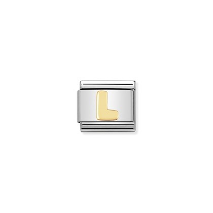 NOMINATION - STAINLESS ET OR 18K LETTRE L